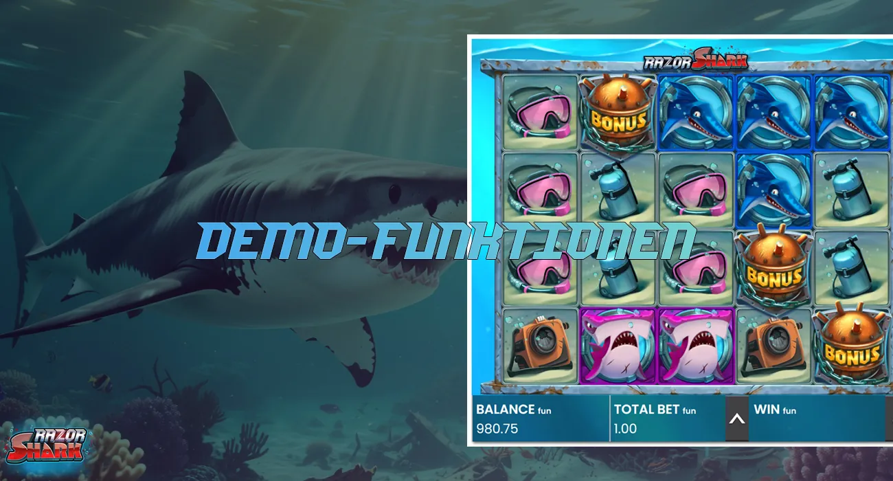 Die Demoversion des Razor Shark Slot hat die gleiche Funktionalität wie der echte Slot.